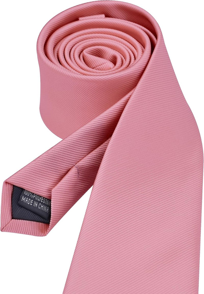 Branduce 2.4"（6cm） Solid Pure Color Skinny Tie Plain Slim Necktie for Men - Image 3